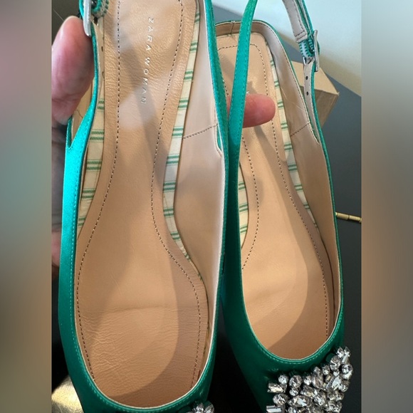 NWT Zara Luxury Spring Summer Wedding Embelished Bejeweled slingback mules/shoes - Picture 13 of 17
